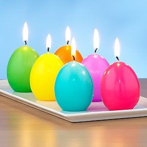 Candles made in eggshell mold