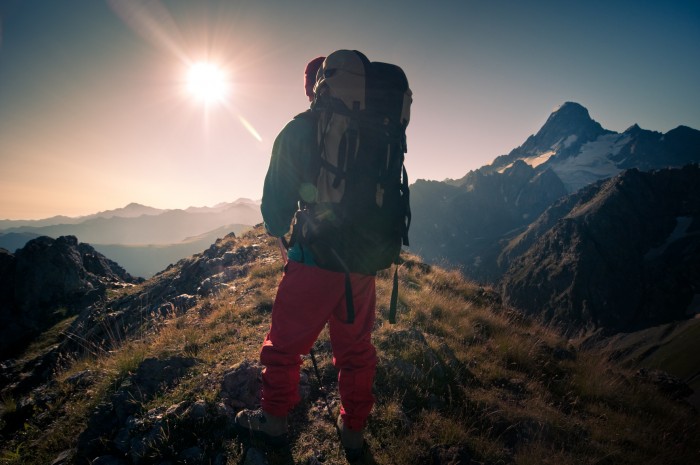 man hiking