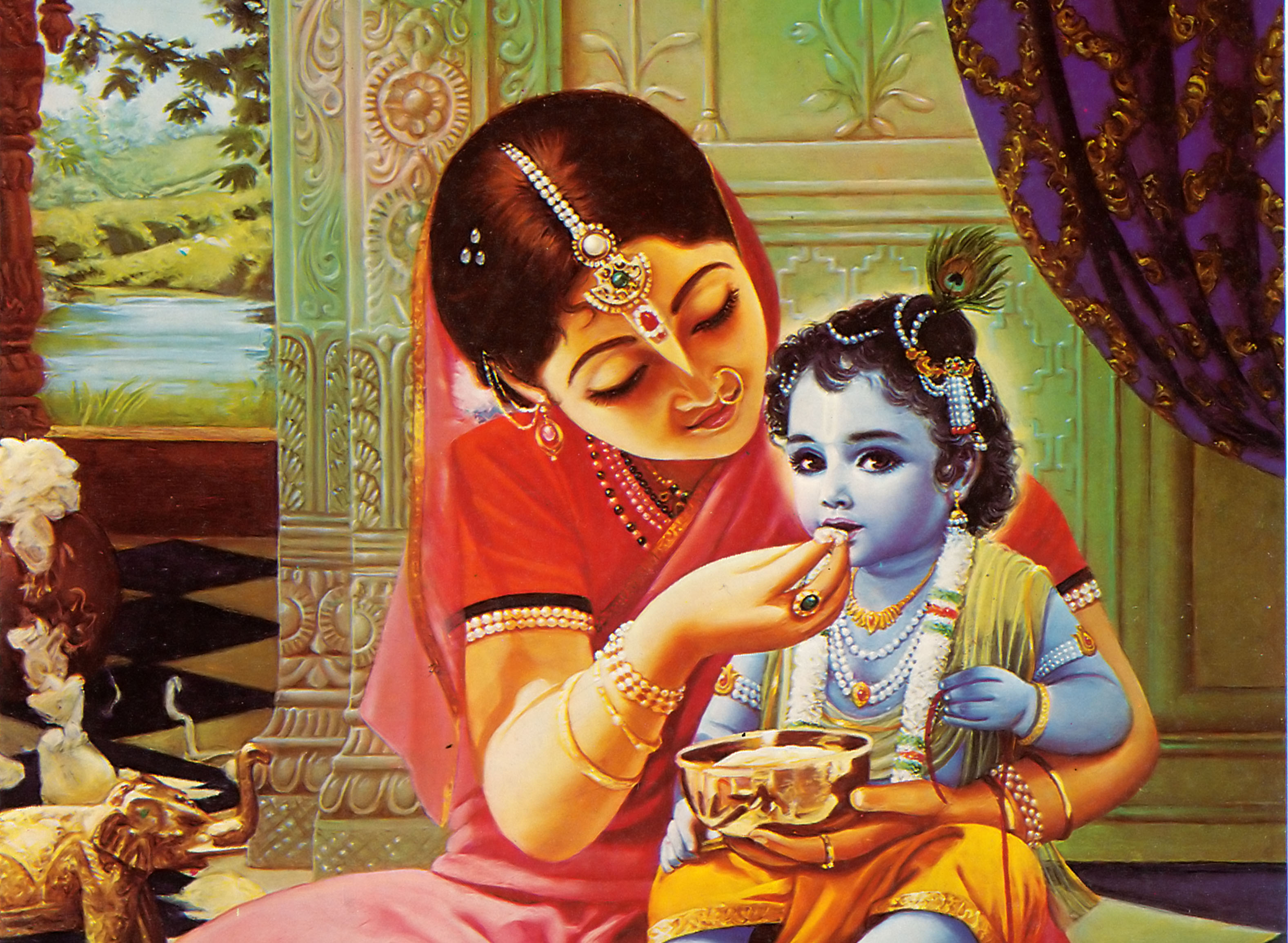 Baby Krishna With Yashoda