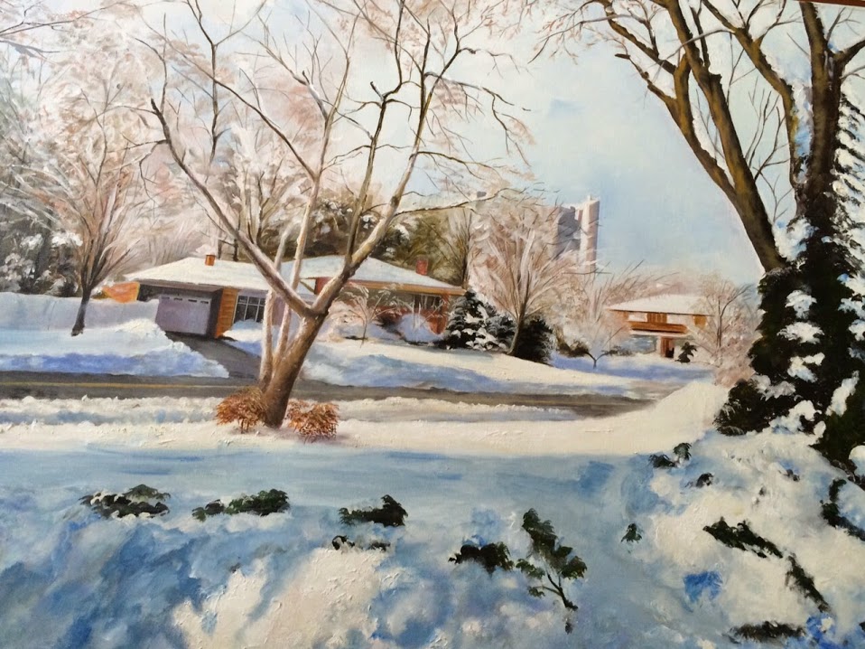 snow - painting by Vijay Laxmi Birla