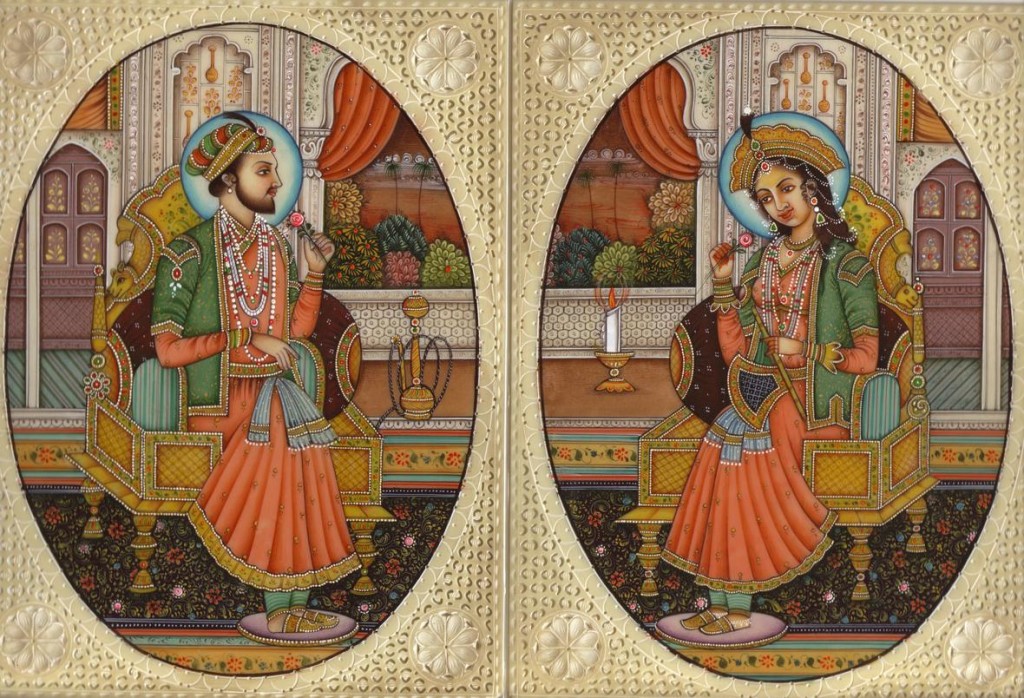 Mumtaz & Shah Jahan Miniature Painting