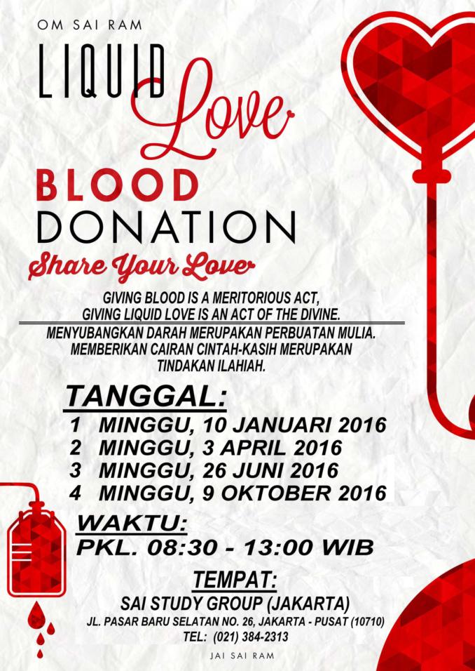 Sai Study Group Jakarta Blood Donation Camp on 3rd April 2016 Sai Study Group Jakarta Blood Donation Camp on 3rd April 2016