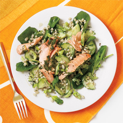 Herb Roasted Salmon and Barley Salad Recipe