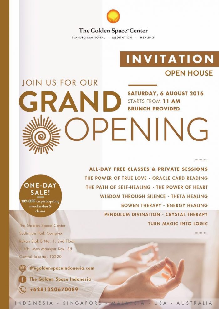 The Golden Space Indonesia - Grand Opening - 6 August 2016 The Golden Space Indonesia - Grand Opening - 6 August 2016