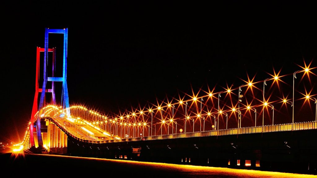 Suramadu Bridge at night