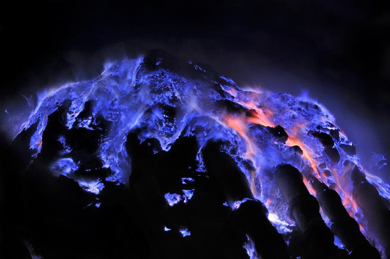 Blue flame at Ijen Crater