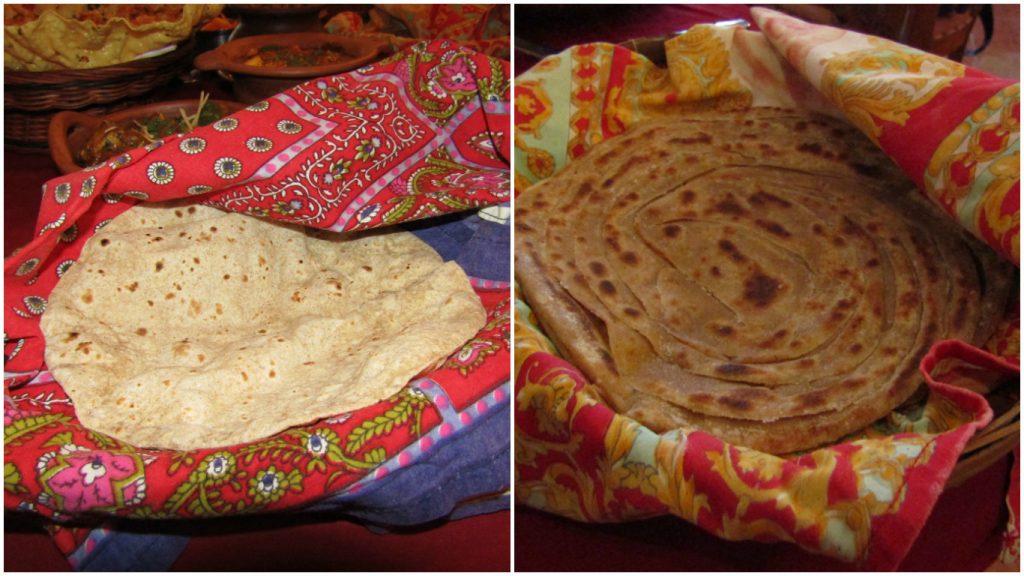 Plain Chapati and Tawa Paratha