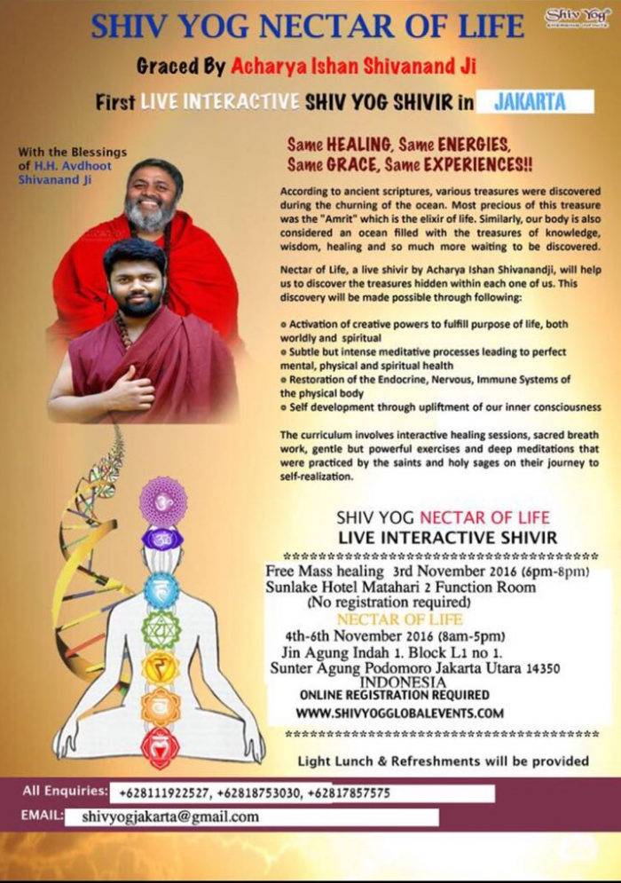 nectar-of-life-2016 Shiv Yog Nectar of Life Live Interactive Shivir in Jakarta, 4-6 Nov
