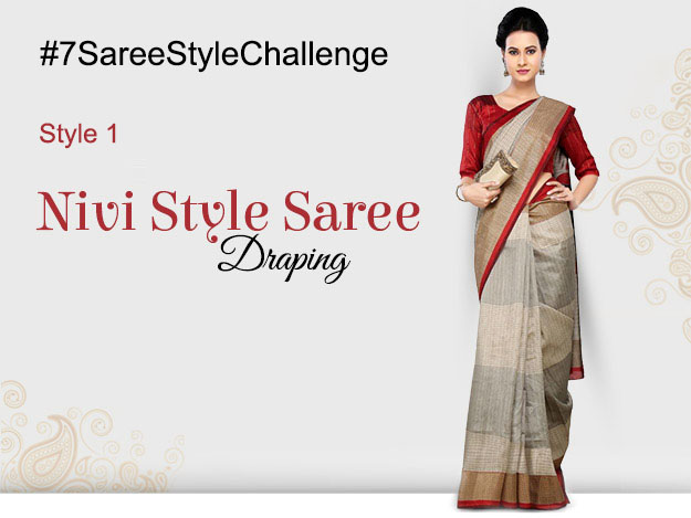 #7SareeStyleChallenge Week 1 - Nivi Style Saree Draping - Indoindians.com