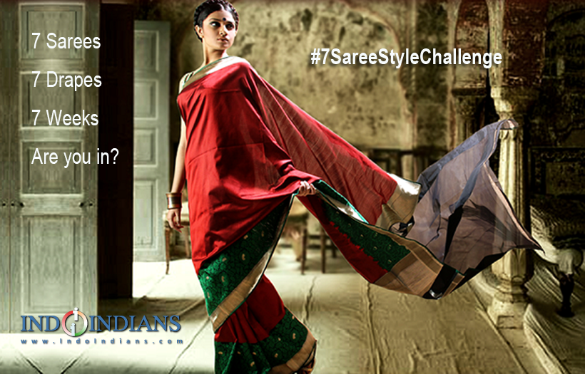 Indoindians Saree challenge - #7SareeStyleChallenge with 7 drapes