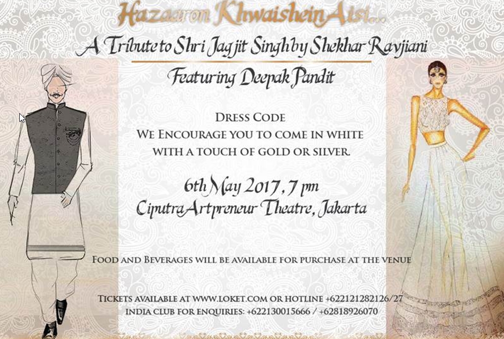 Suggested Dress Code for Jagjit Singh Tribute Concert