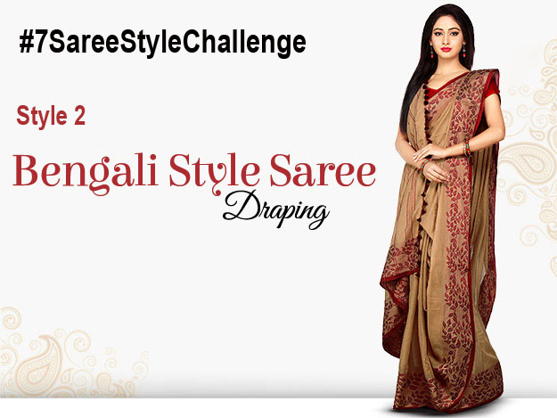 bengali style saree #7SareeStyleChallenge #indoindians