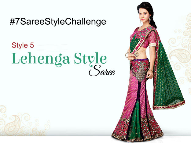 DIY lehenga style saree