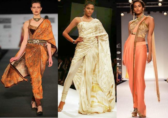 indo western saree draping styles