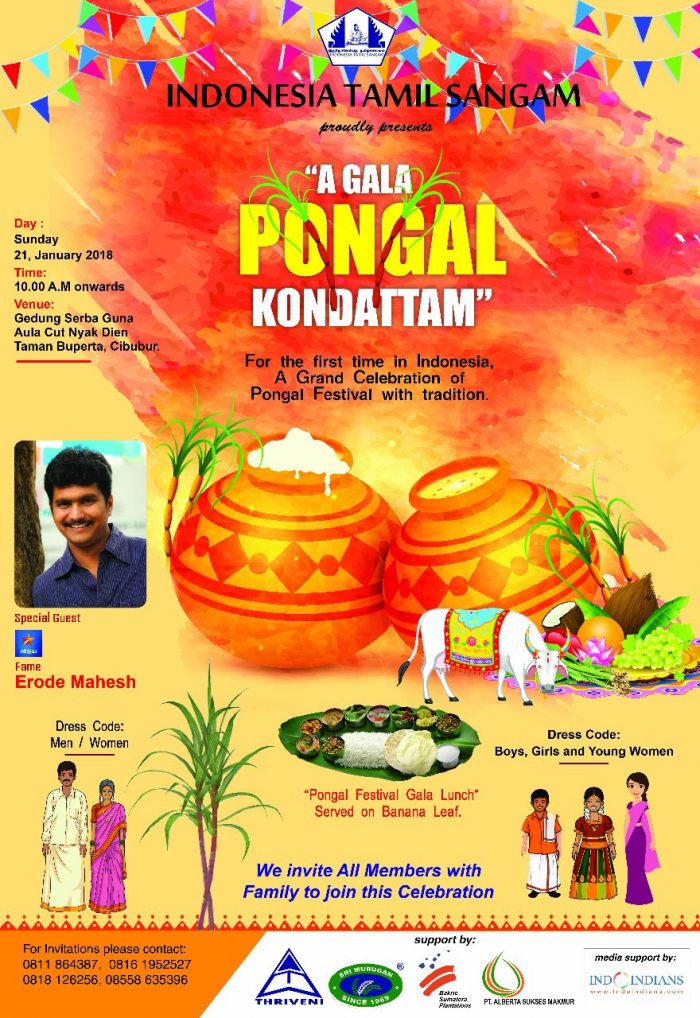 Indonesia Tamil Sangams Presents: PONGAL KONDATTAM on 21st Jan 2018