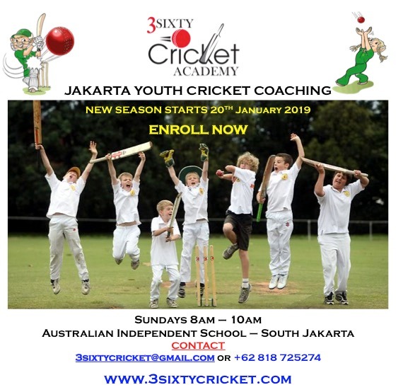NEW SEASON: Jakarta Youth Cricket Program @AIS starts 20th January 2019