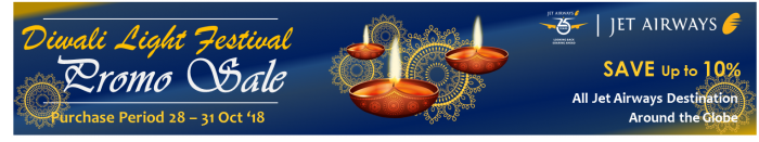 Diwali Light Festival Promo Sale ( 28 - 31 Oct 18 ) - Ad Banner of Header or Footer - Blue