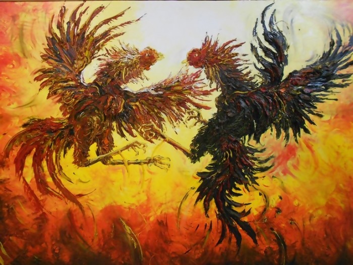 10-Famous-Indonesian-Artists-You-Should-Know-Sabung-Ayam-by-Affandi