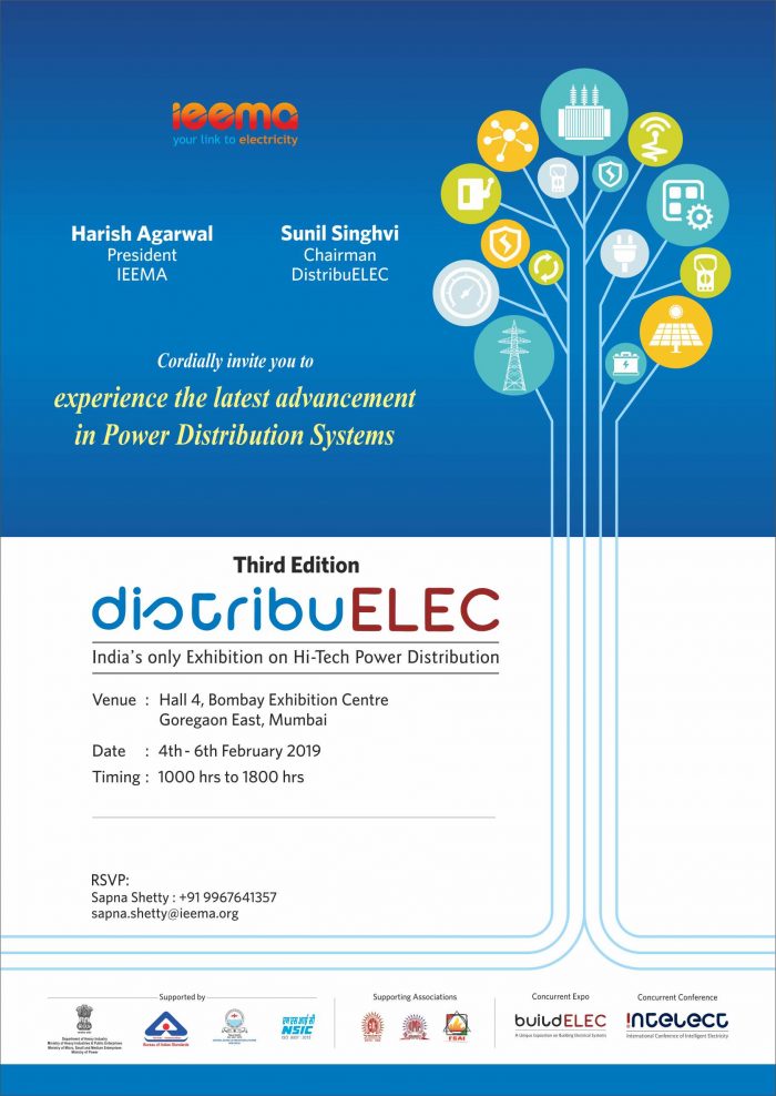 DistribuElec - India's only exposition on Hi Tec Power Distribution - 4th - 6th February 2019 in Mumbai, India