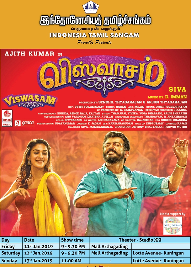 Visvasam Movie Poster Indonesia Tamil Sangam Proudly presents “VISWASAM” Movie - For PONGAL