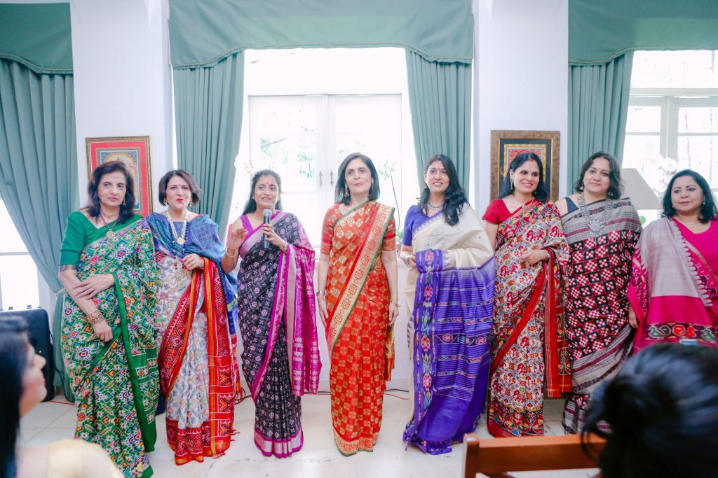 Ladies in Ikat Sarees