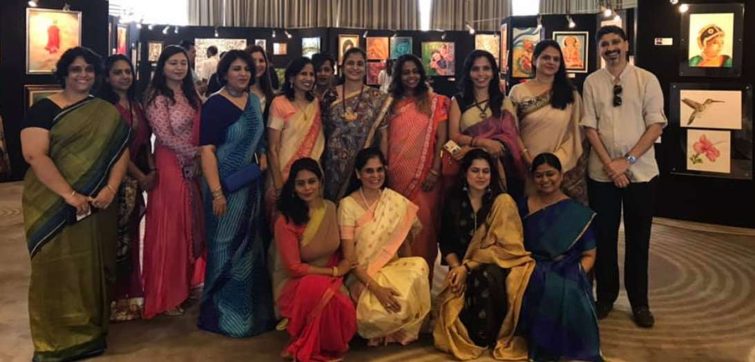 All artists at the Indoindians Charity Art Event