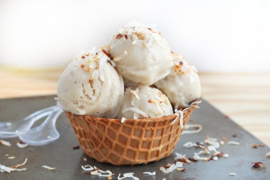 Vegan ice cream made with coconut milk