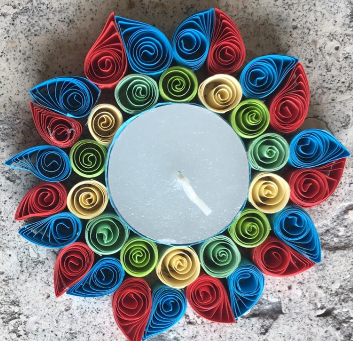 Quilled Tea Light Holder