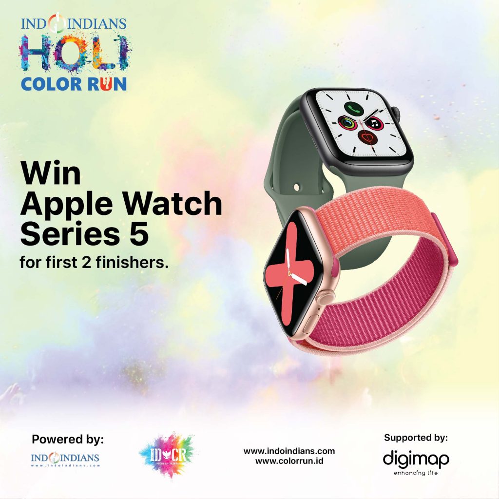 Digimap sponsors 2 Apple series watch 5 series to first 2 finishers at Holi Color Run