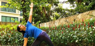 Indoindians Yoga Challenge Day 1 - Extending Triangle Pose