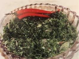 Sri Lankan Salad with Mustard Greens by Ravina Bhojwani