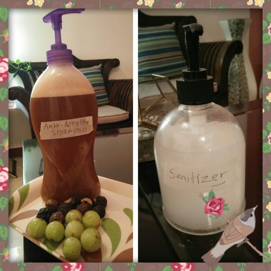 Hand Santizer and Shampoo made by participants