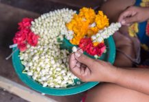 making flower garland