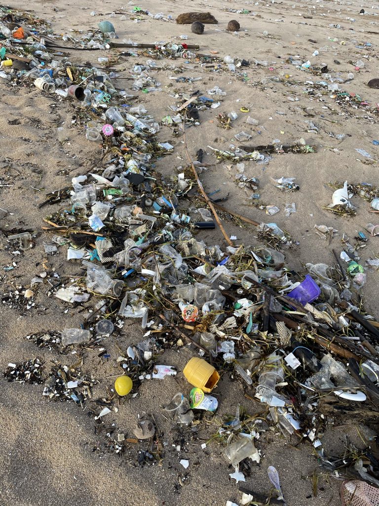 Plastic Trash on Seminyak Beach, Bali