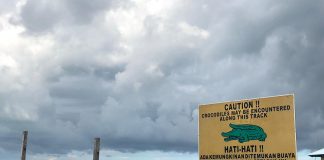 Near the Aquatic bar was this sign. Not a joke as one watchman was eaten by a crocodile