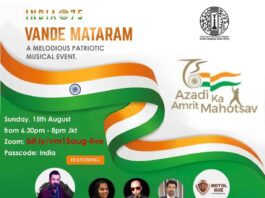Indoindians Weekly Newsletter: Register Now for Vande Mataram Musical Event on 15th Aug This is the big 75th Independence Day of India - Azadi ka Amrit Mahotsav. Join join us for an uplifting & inspiring patriotic musical online event - Vande Mataram with Singer Ashsh Thadani, Sudha Maheswari and DJ Perry.