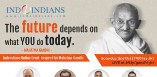 Indoindians online event inspired by Gandhi on 2nd oct 2021