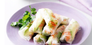 7 Ingredients & 2 Step Avocado Veggie Rice Paper Rolls