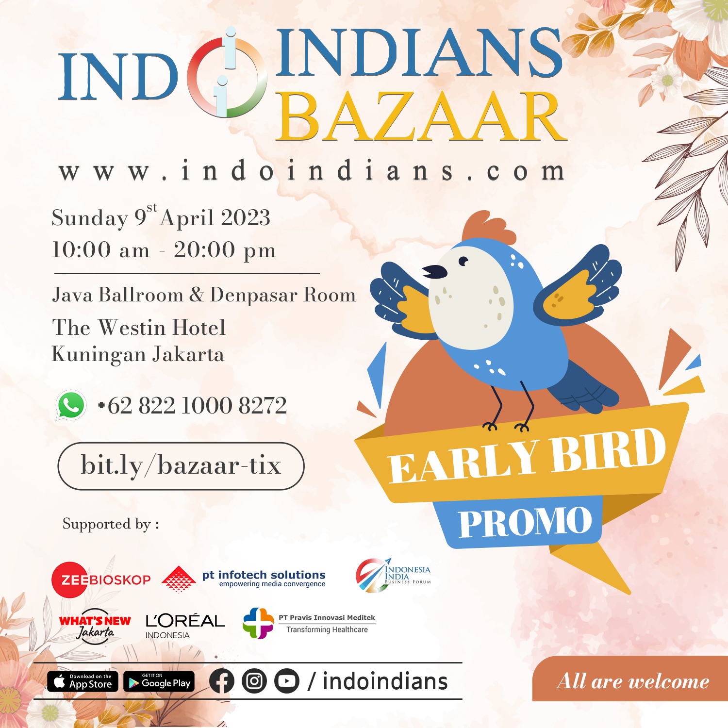 Early Bird Ticket Box Indoindians Bazaar Sunday 9th April 2023