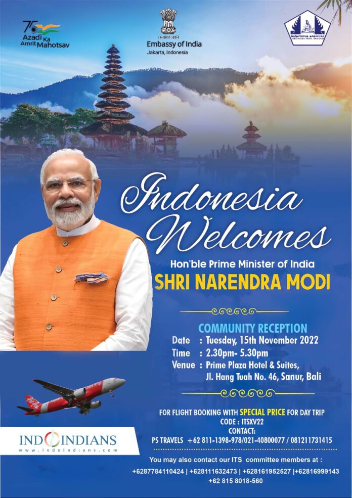 The Indian Community gathering in the honor of Hon’ble Prime Minister of India, Shri Narendra Modi’s visit to Bali, Indonesia.