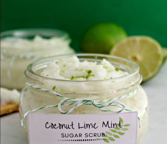 DIY Coconut Lime Mint Sugar Body Scrub