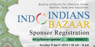 Be a Sponsor at Indoindians Bazaar – Sunday 9th April 2023 at The Westin Hotel, Jakarta