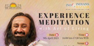 Join Art of Living Meditation Session on 9th April at Hotel Westin, Jakarta