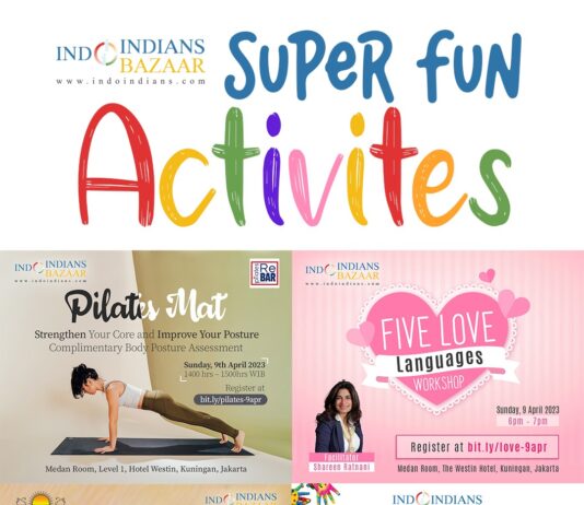 Sign up for Activities at Indoindians Bazaar Sunday 9th April, Hotel Westin, Jakarta Sign up for Activities at Indoindians Bazaar Sunday 9th April, Hotel Westin, Jakarta