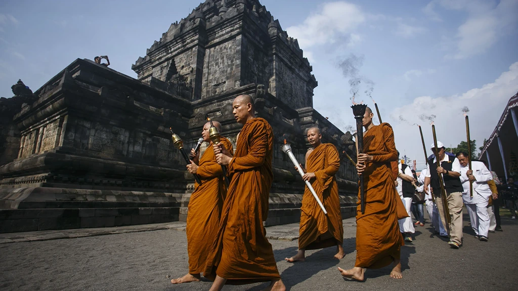 Mendut Temple Api Dharma Waisak in Magelang