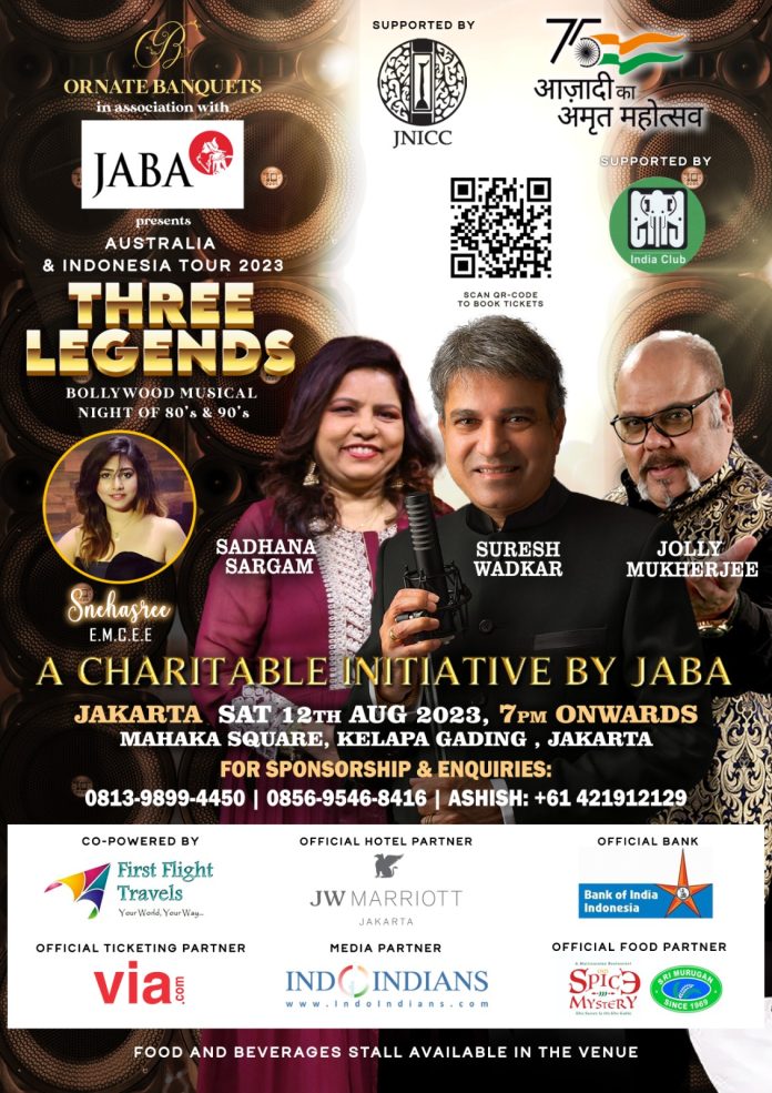 JABA presents 3 legends Musical Concert 12 Aug 2023