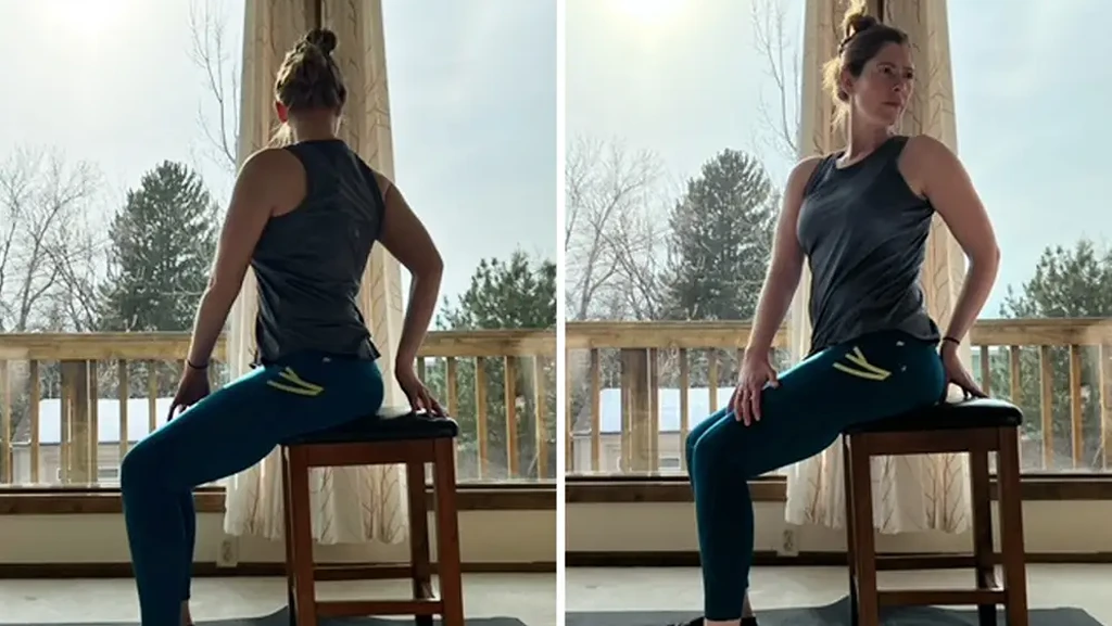 Try These 7 Simple Exercises to Stay Loose on Long Flights Seated Spinal Twist