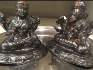 Tarnished Silver Laxmi Ganesh Idols