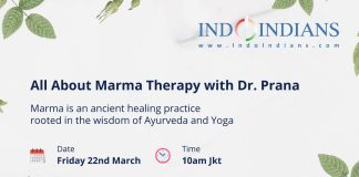Indoindians Zoom Event All About Marma Therapy with Dr. Prana