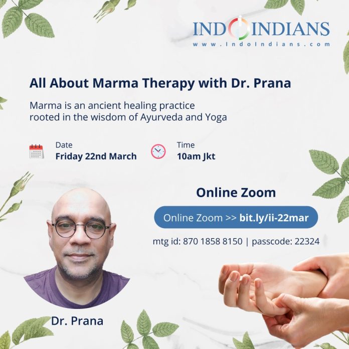 Indoindians Zoom Event All About Marma Therapy with Dr. Prana